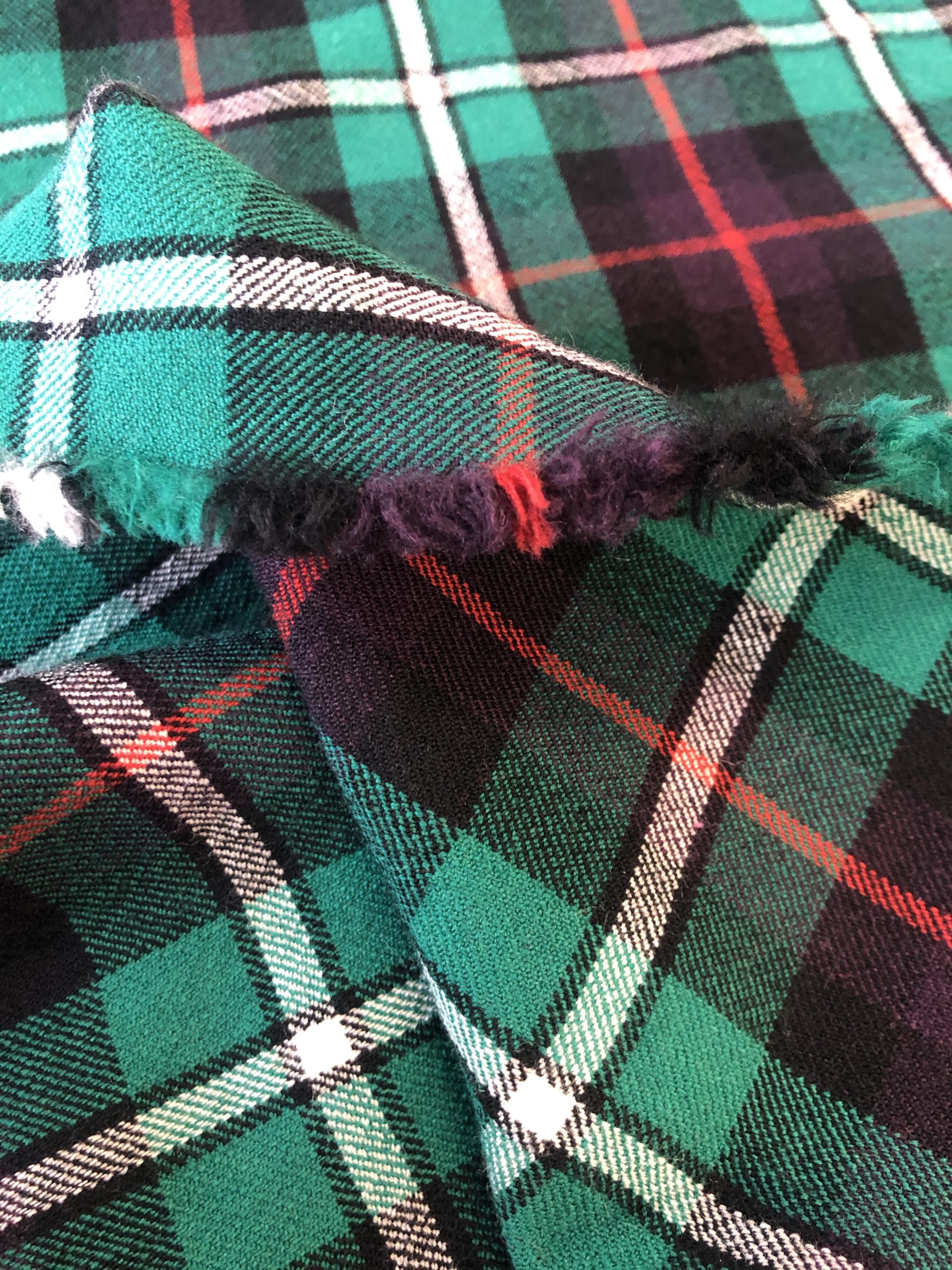 Ex designer wool check Simply Fabrics