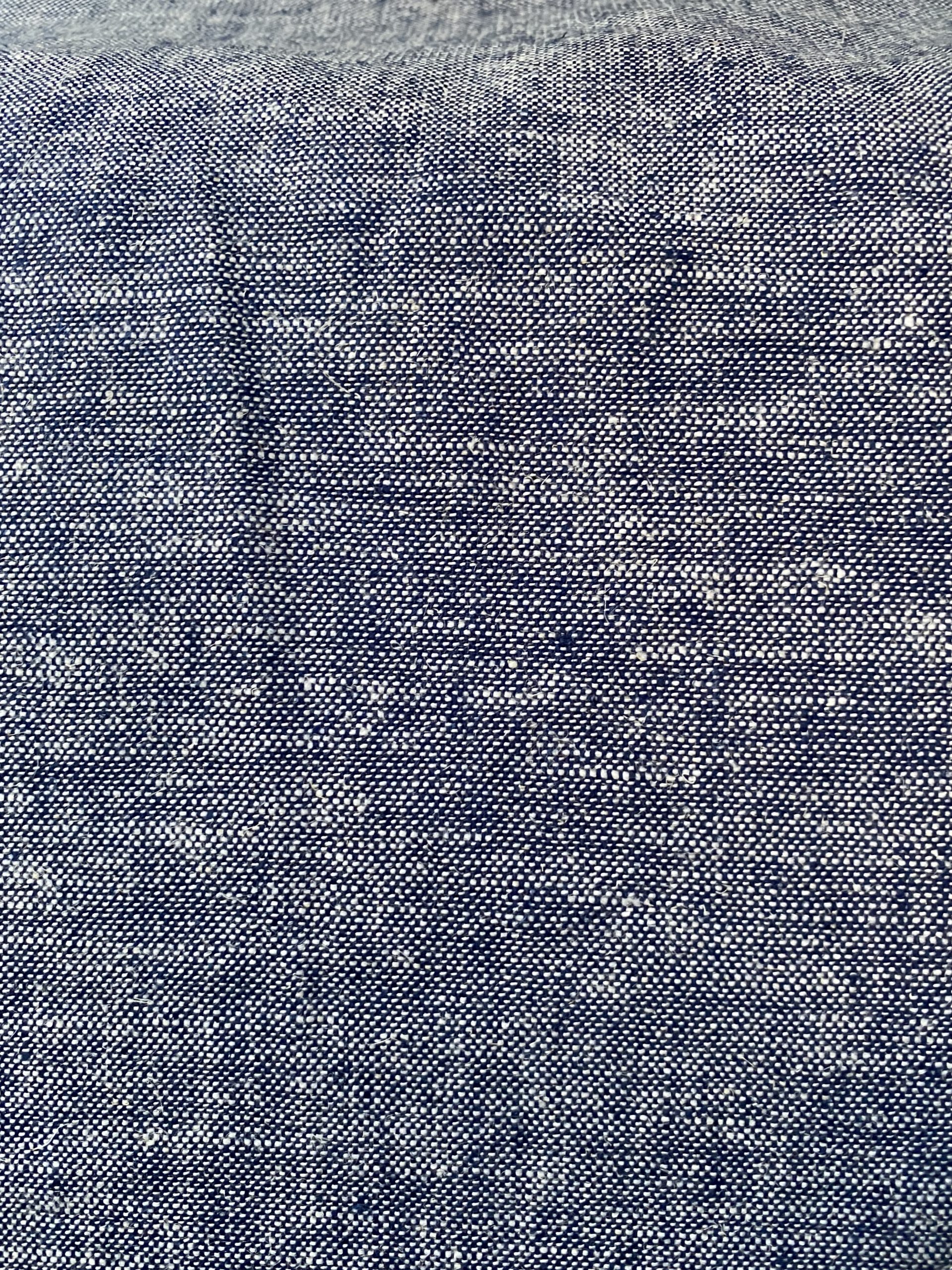Plain linen melange navy Simply Fabrics
