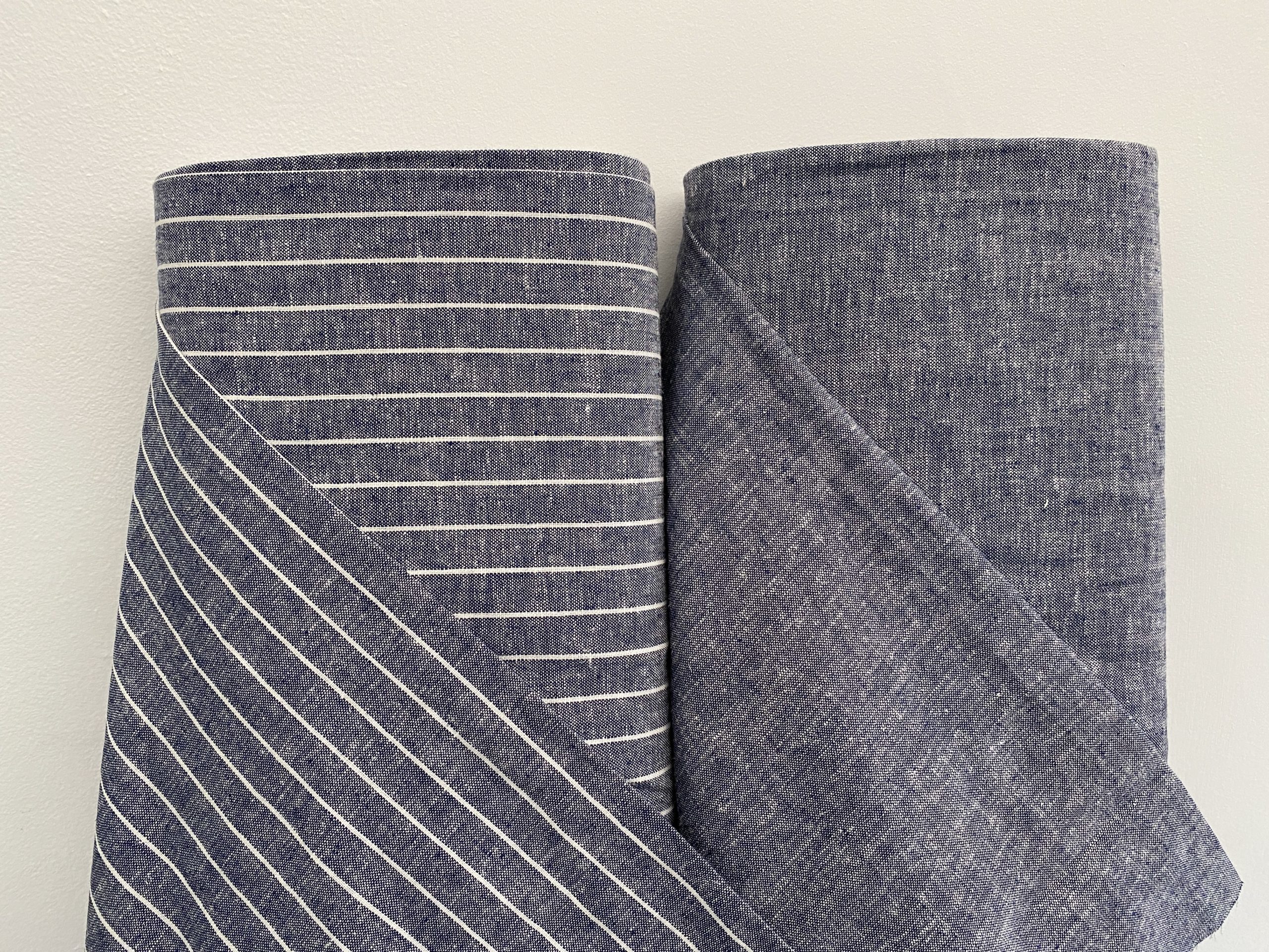 Plain linen melange navy Simply Fabrics