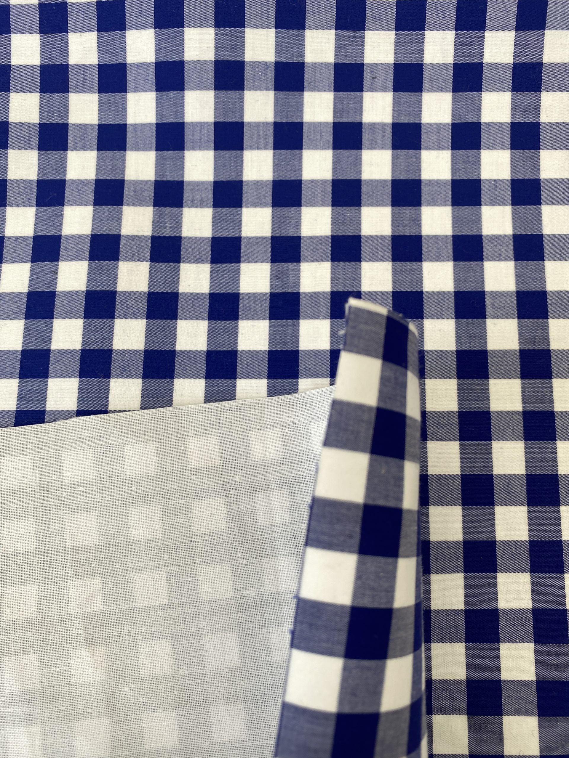 Navy bonded gingham Simply Fabrics