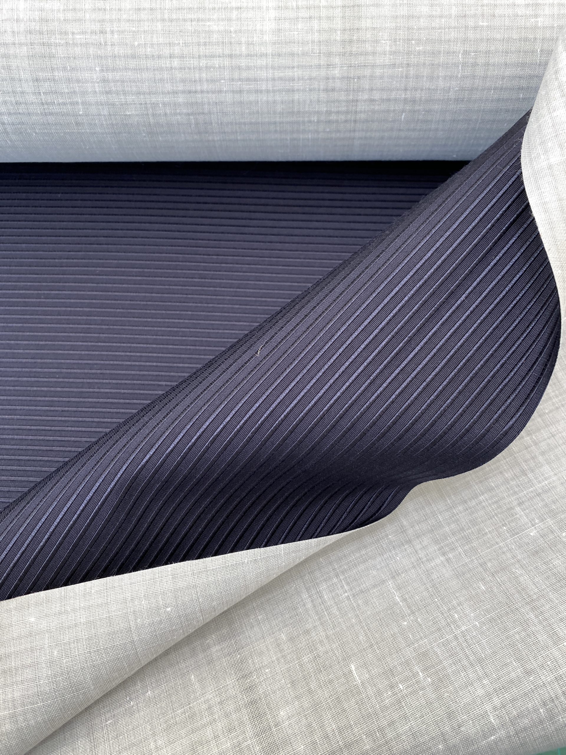 Ex designer navy raised cotton jacquard Simply Fabrics