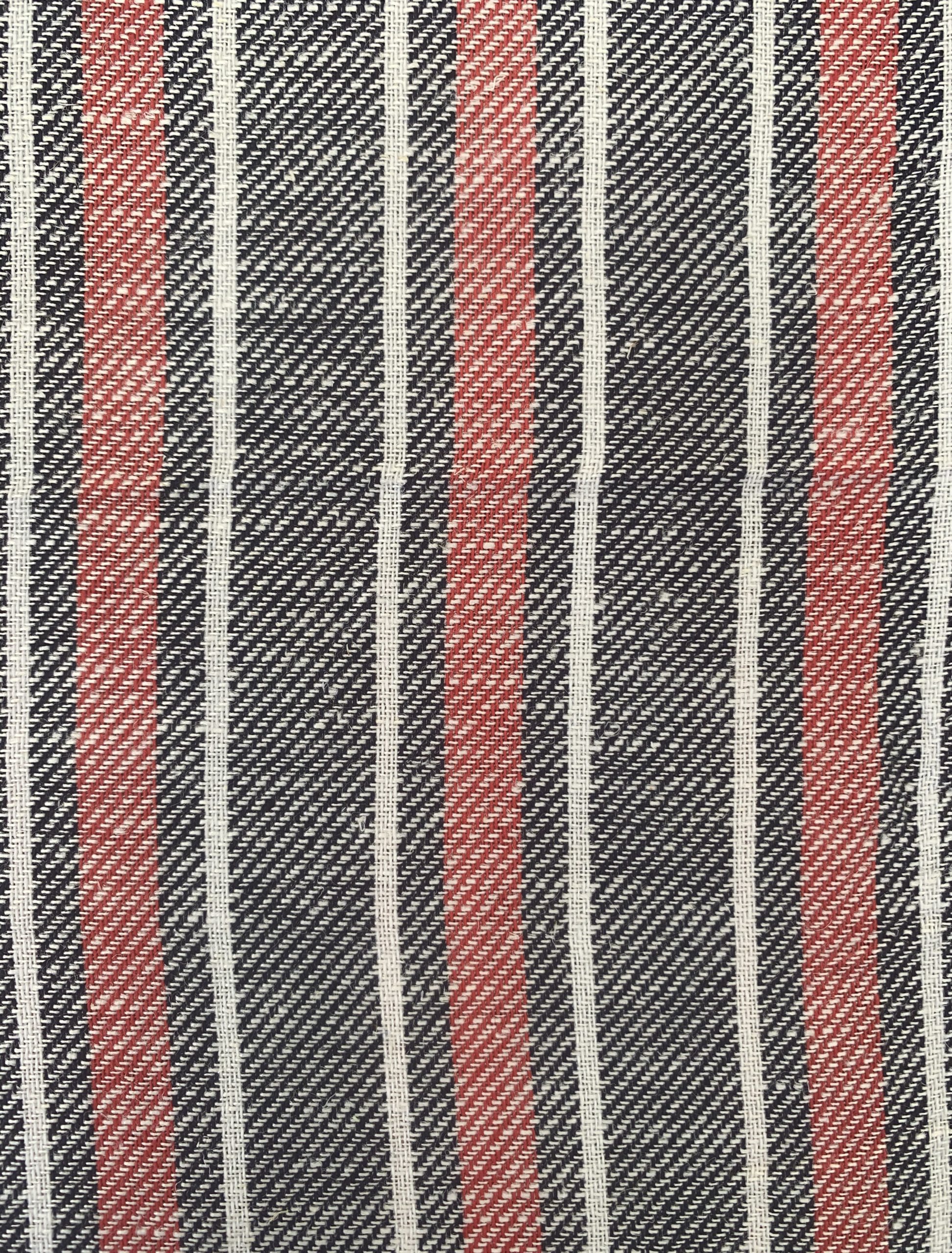 Striped linen cotton melange red & navy – Simply Fabrics
