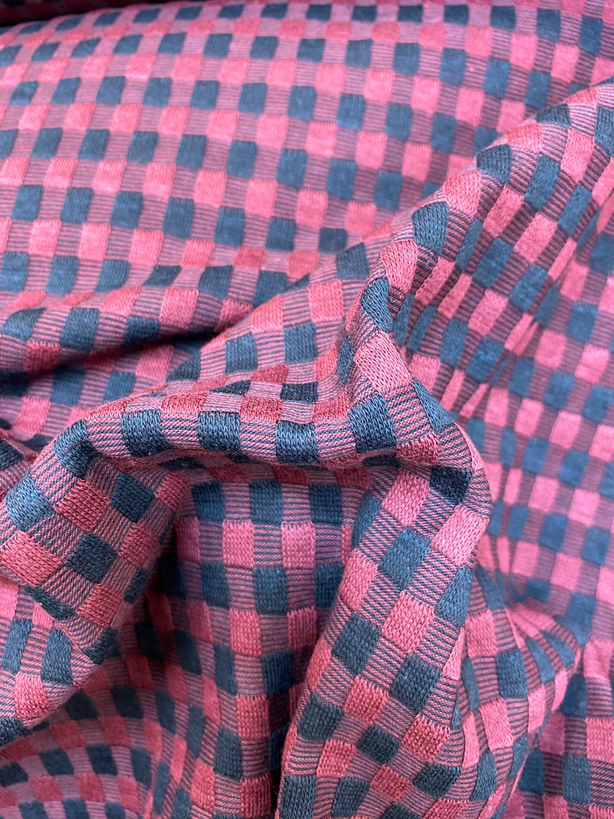 Knitted jacquard burgundy – Simply Fabrics