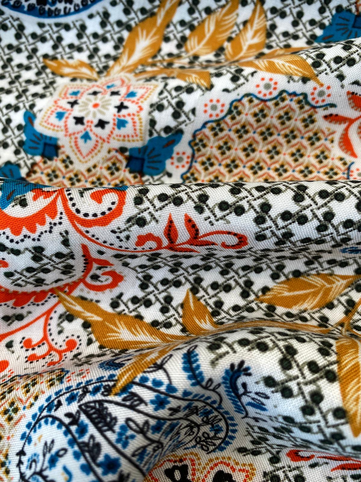 Jos viscose challis ecru Simply Fabrics