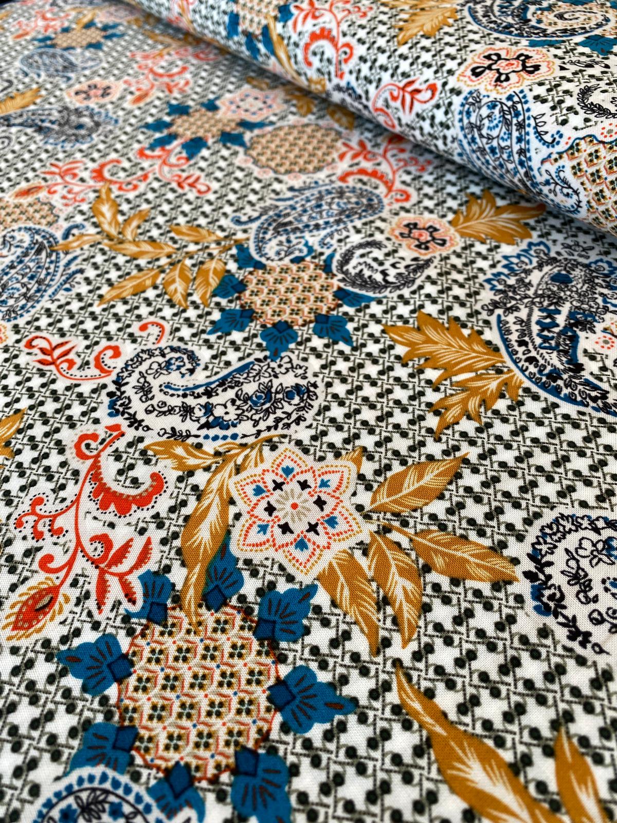 Jos viscose challis ecru Simply Fabrics