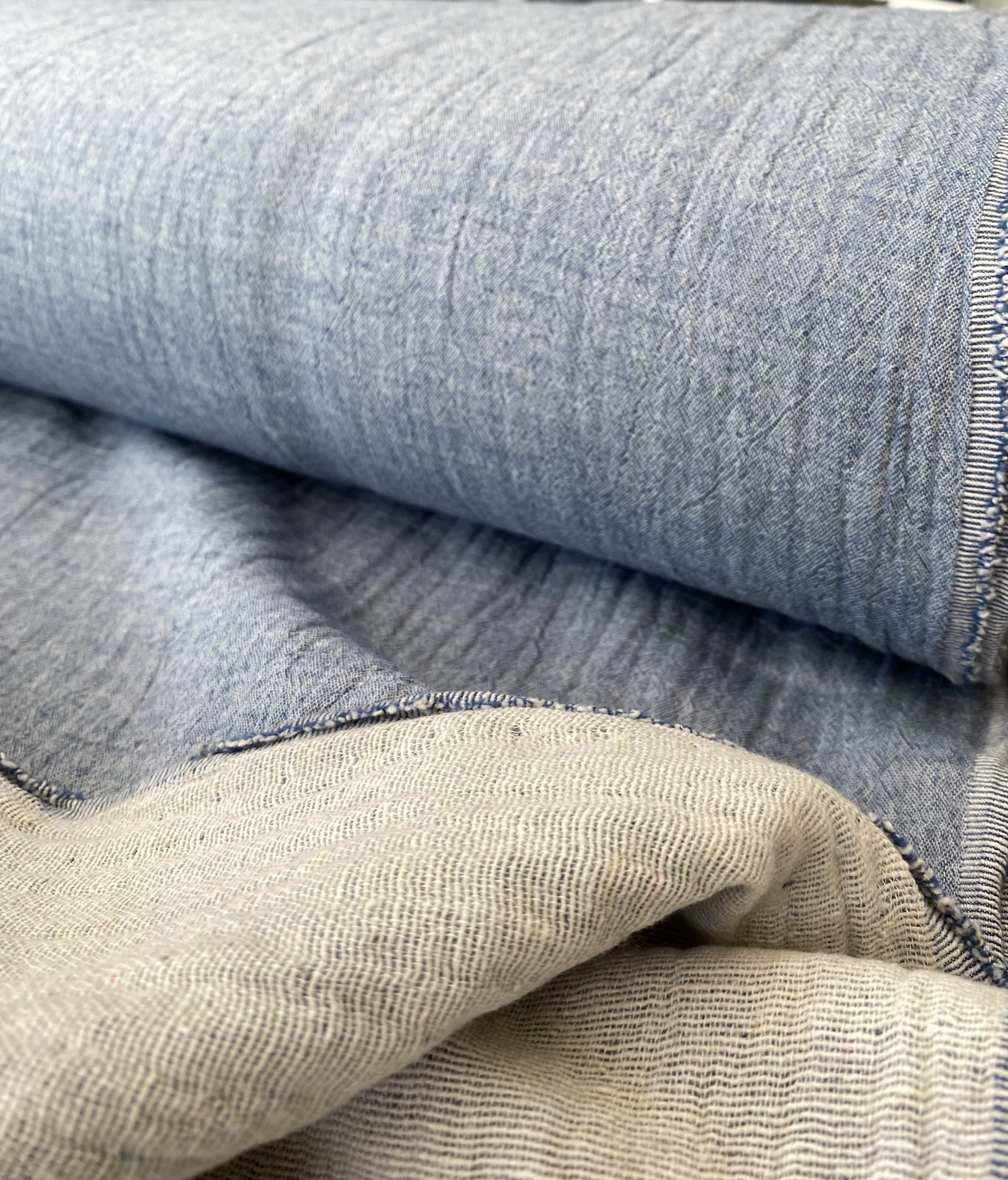 Chambray double gauze light blue Simply Fabrics