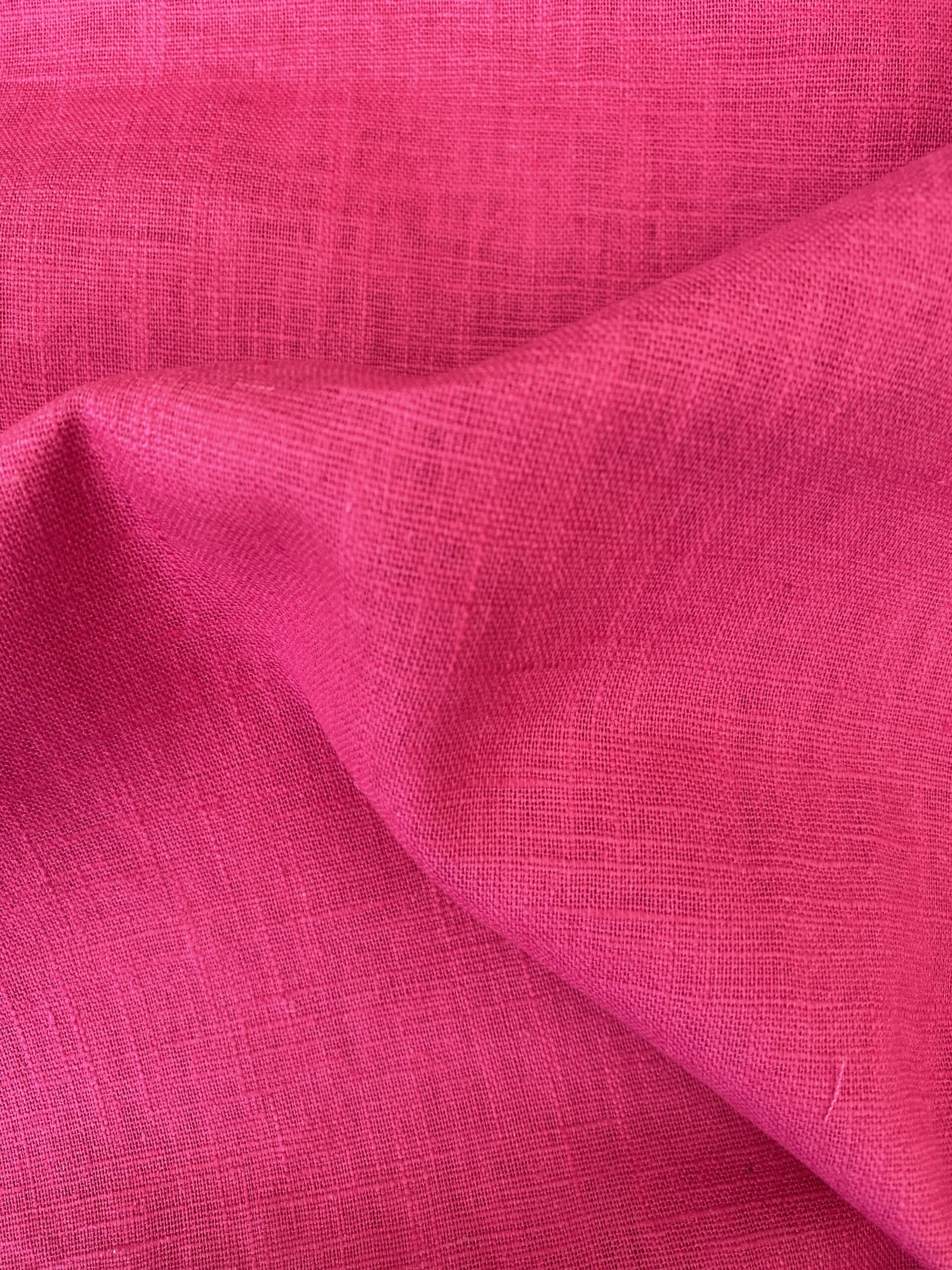 Cerise pink washed linen Simply Fabrics
