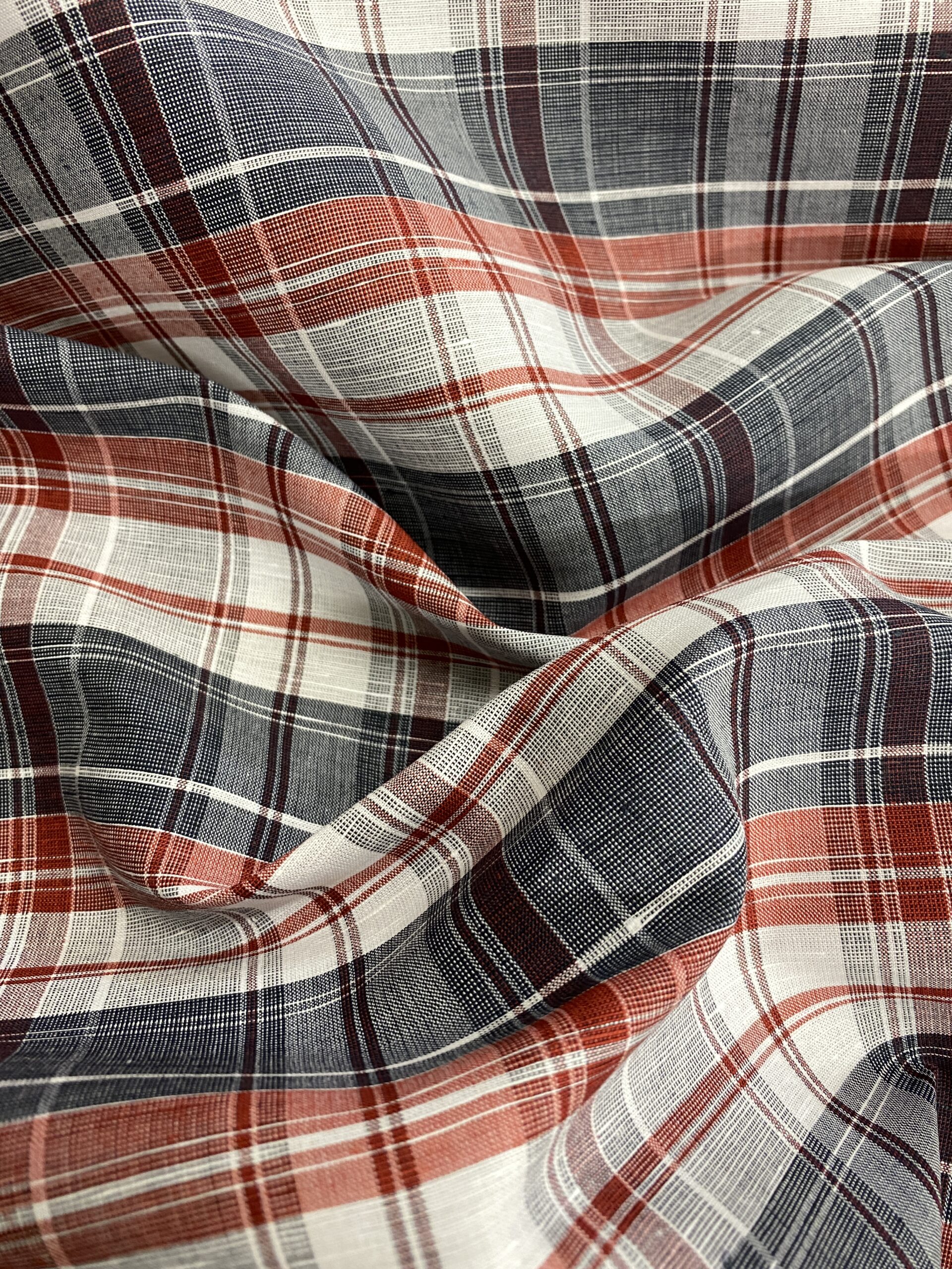 Cedar check Irish linen Simply Fabrics
