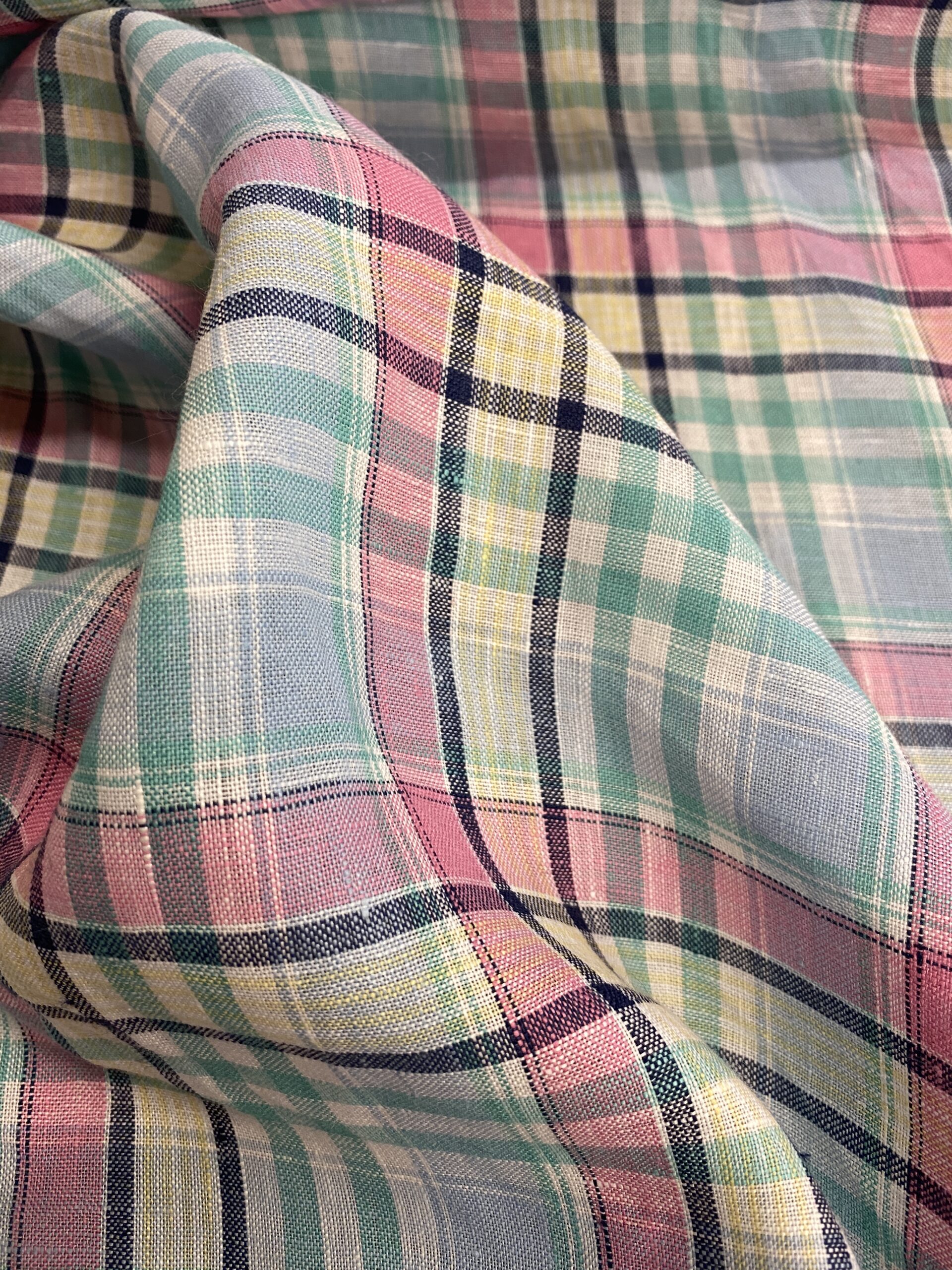 Madera check Irish linen Simply Fabrics