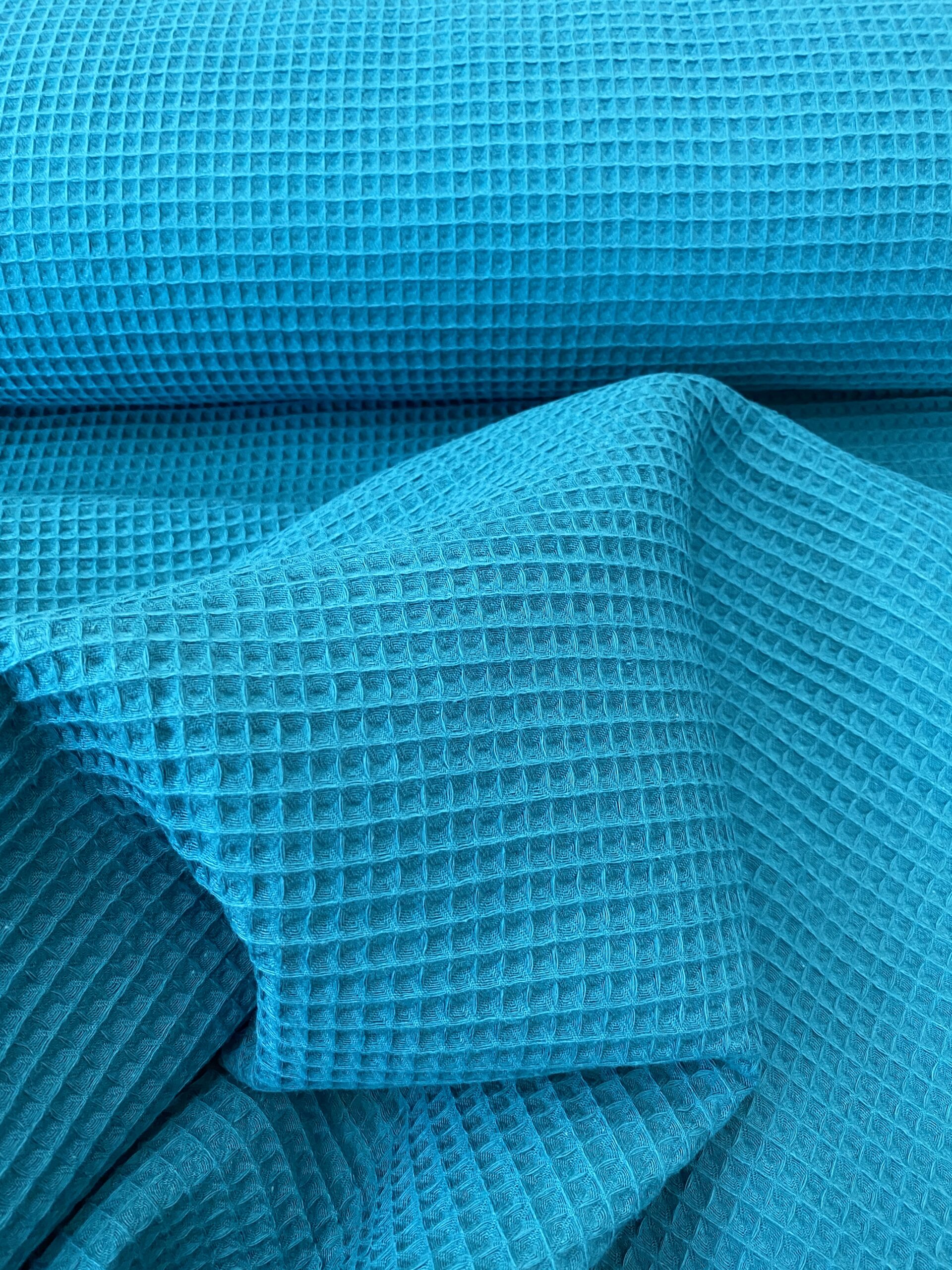 Waffle cotton petrol Simply Fabrics