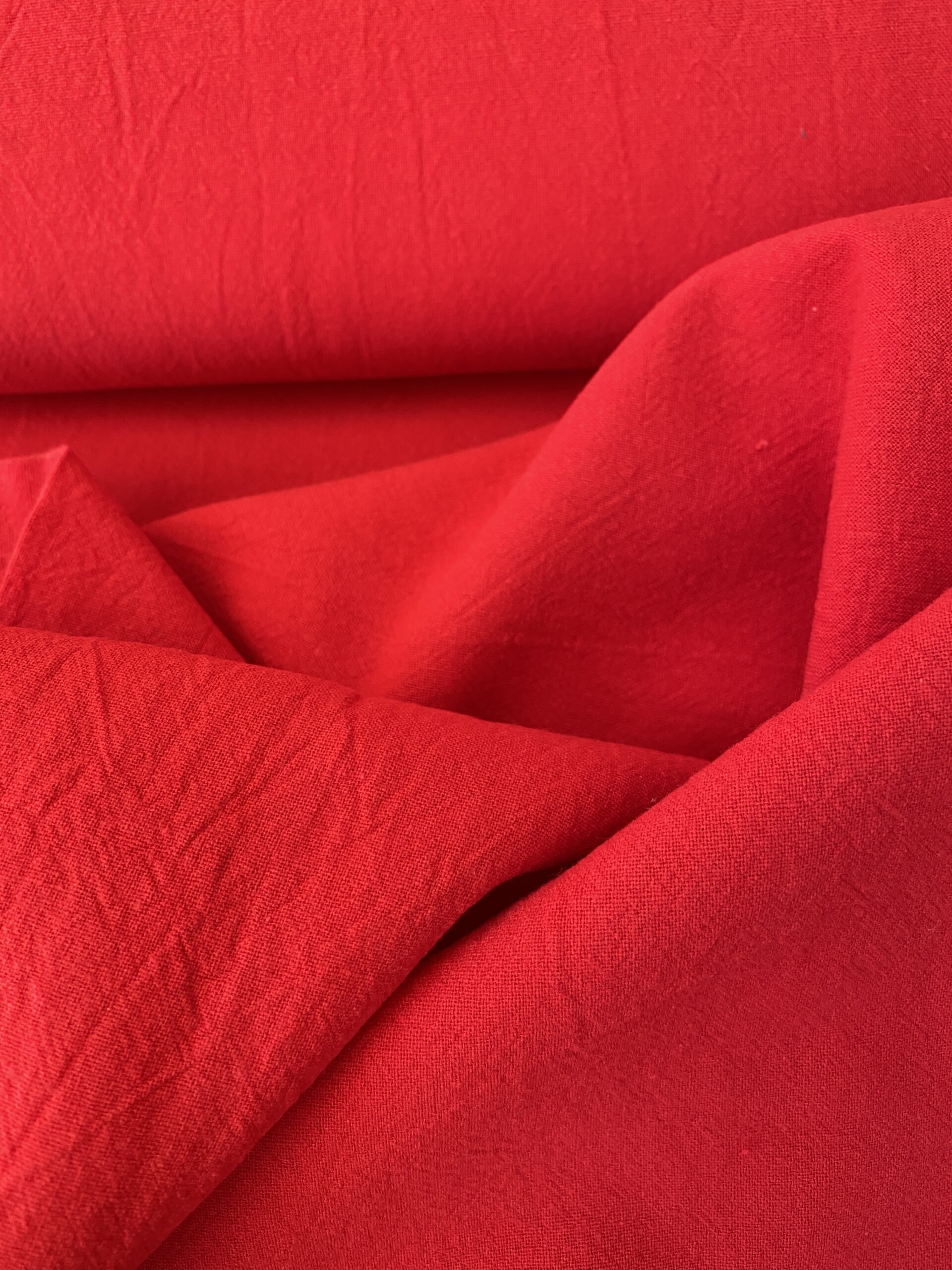 Delta washed cotton red Simply Fabrics