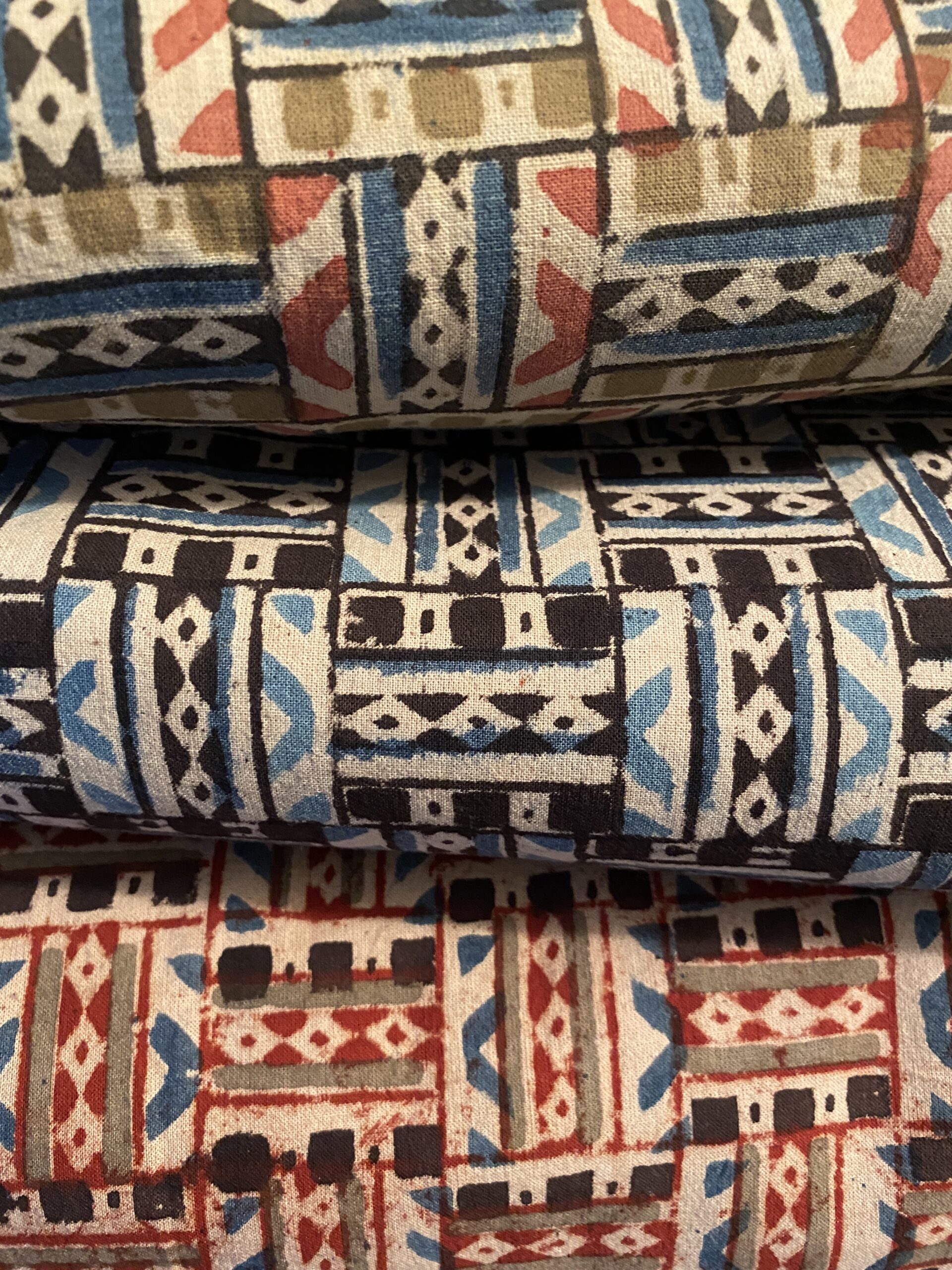 Indian hand block print brick Simply Fabrics