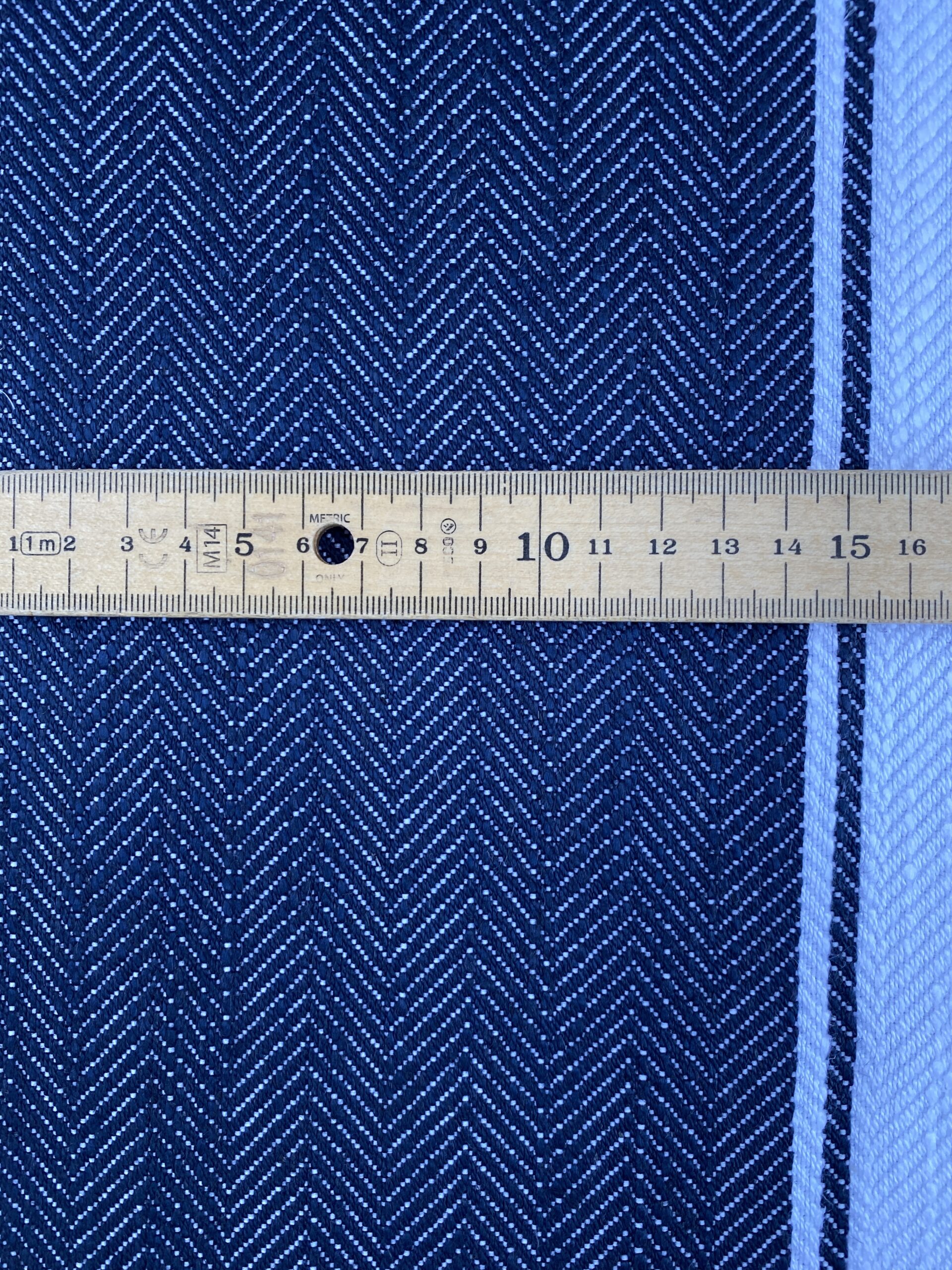 Ex designer herringbone linen stripe Simply Fabrics